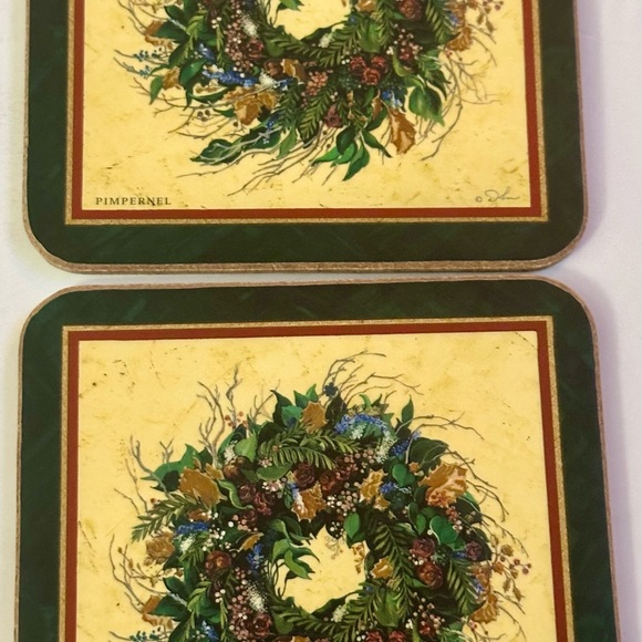 Vintage Pimpernel Holiday Coasters Set of 6 - Cork Back - Good Condition - Picture 4 of 16